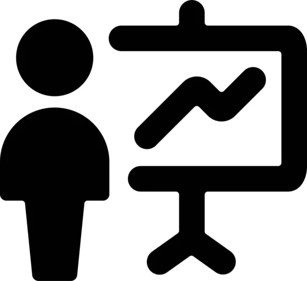 Іконка Персонажа Презентаційної Аналітики Суцільному Стилі — стоковий вектор