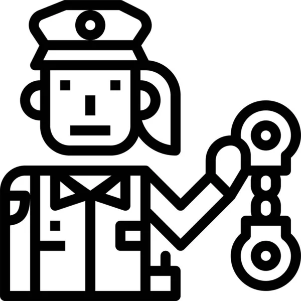 Guard Handcuff Police Icon — Stock Vector