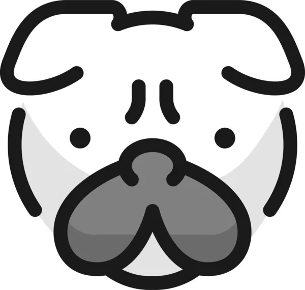 Dog Pitbull Filled Outline Icon Filled Outline Style — Stock Vector