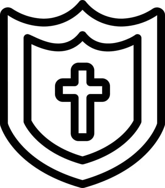 Хрест Культура Релігія Значок Контурному Стилі — стоковий вектор