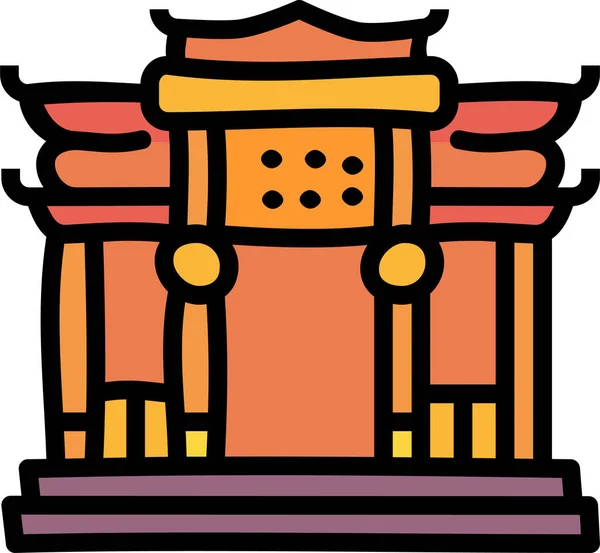 Κινέζικο Μνημείο Paifang Εικονίδιο Στην Κινεζική Νέα Έτος Κατηγορία — Διανυσματικό Αρχείο
