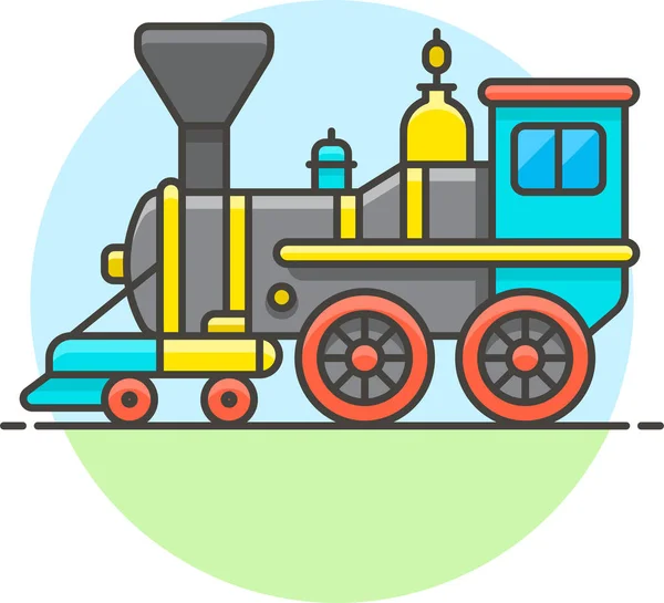 Engine Land Railroad Icon Vehicles Modes Transportation Category — Stock Vector