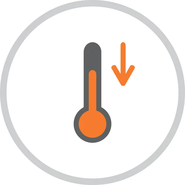 Vorhersage Temperatur Thermometer Symbol Ausgefüllten Umriss Stil — Stockvektor