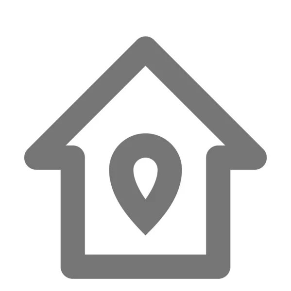 Pin Home House Icon Outline Style — Stock Vector