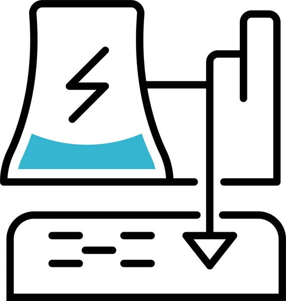 Icône Industrie Électrique Eau — Image vectorielle