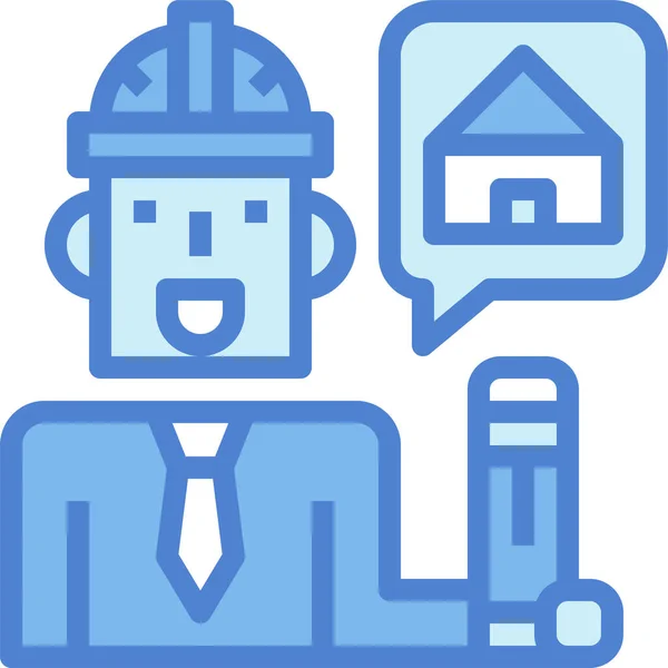 Ikona Budowy Człowieka Inżyniera — Wektor stockowy