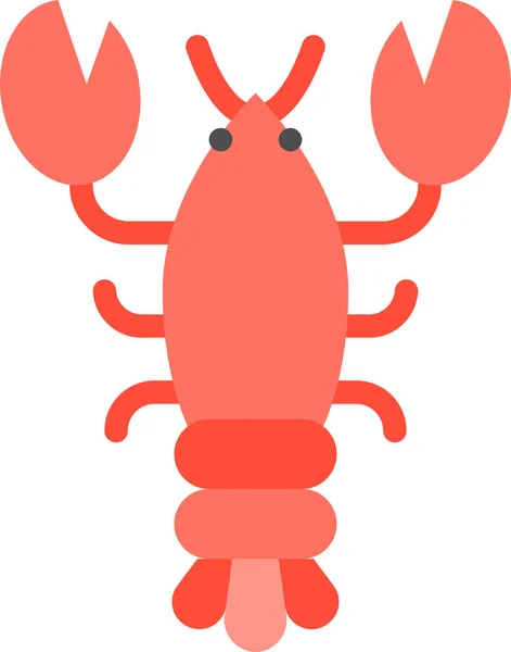 Animal Aquatique Homard Océan Icône Dans Style Plat — Image vectorielle