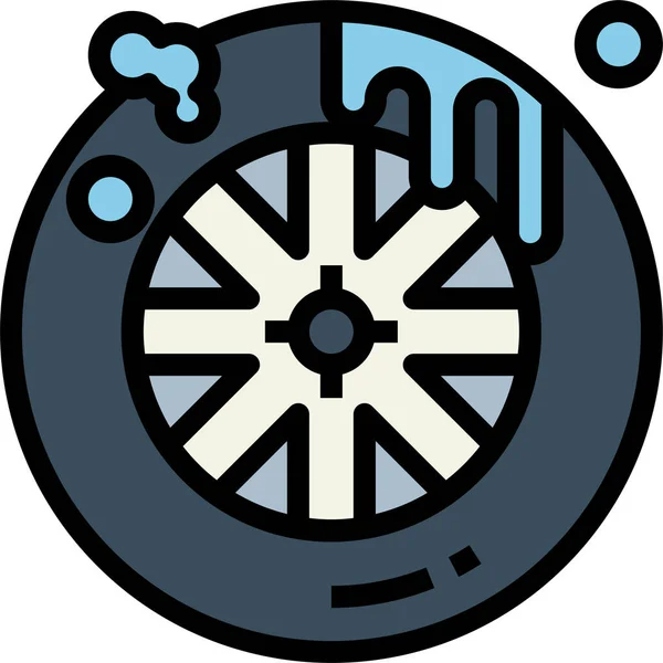 Coche Icono Lavado Neumáticos — Vector de stock