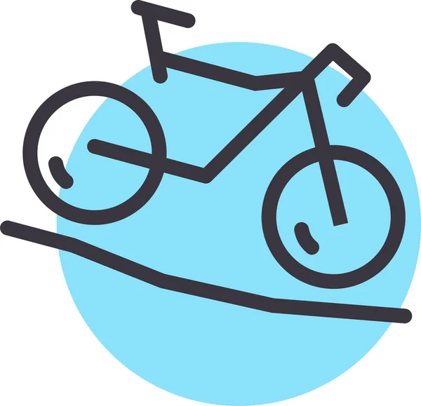 Icône Cycle Vélo Aventure Dans Style Contour Rempli — Image vectorielle