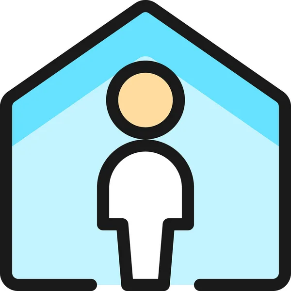 Einzelnes Neutrales Home Icon Ausgefüllten Outline Stil — Stockvektor