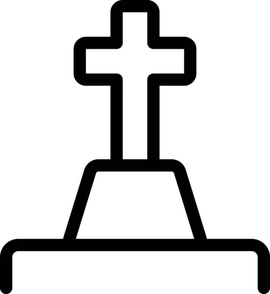 Christianisme Cross Culture Icône Dans Style Contour — Image vectorielle