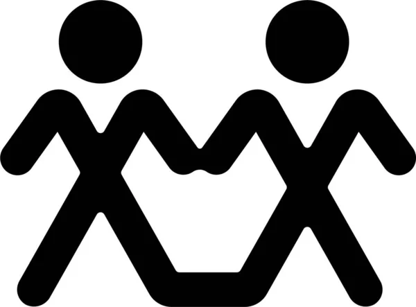 Primitive Symbole Gruppensymbol Solidem Stil — Stockvektor
