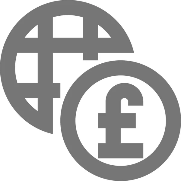 Internationale Pfund Währungssymbole Umrissen — Stockvektor