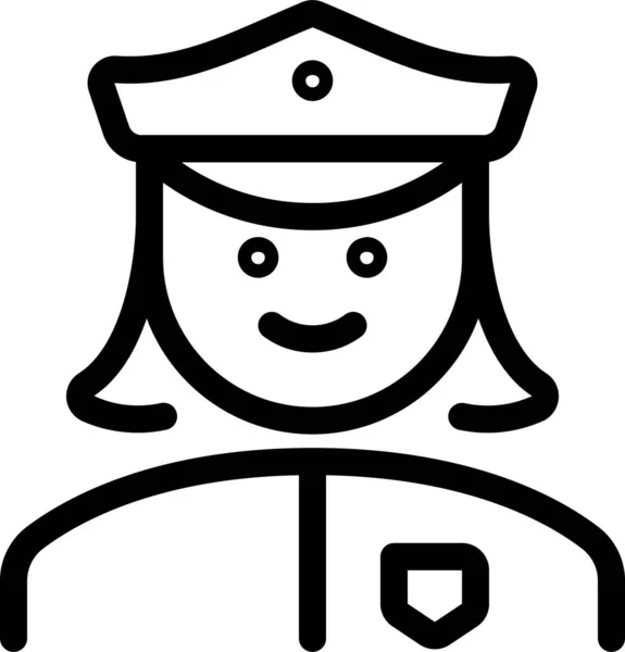 Ikona Obrysu Policejní Ženy Stylu Osnovy — Stockový vektor