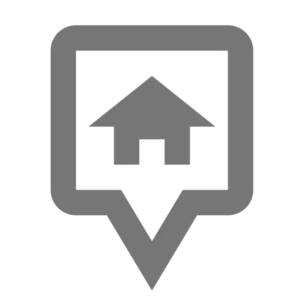 Home Location Pin Symbol Umriss Stil — Stockvektor