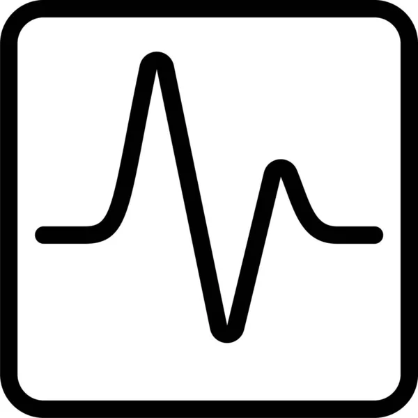 Taktdiagramm Herz Symbol Umrissstil — Stockvektor