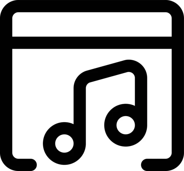 App Fenster Musik Symbol Umriss Stil — Stockvektor