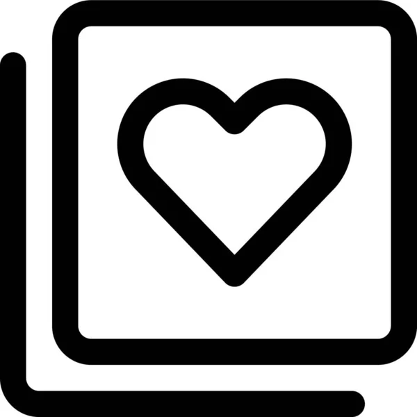 Paginar Icono Corazón Filtro Estilo Contorno — Vector de stock