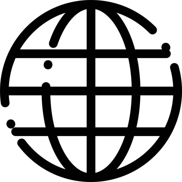 Globus Ineternet Map Symbol Umrissstil — Stockvektor