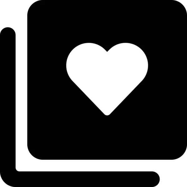 Filter Heart Pages Icon Solid Style — Stock Vector