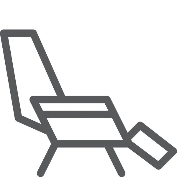 Ícone Conforto Lounge Cadeira Estilo Esboço — Vetor de Stock