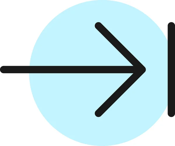 Flèche Clavier Icône Suivante Dans Style Contour Rempli — Image vectorielle