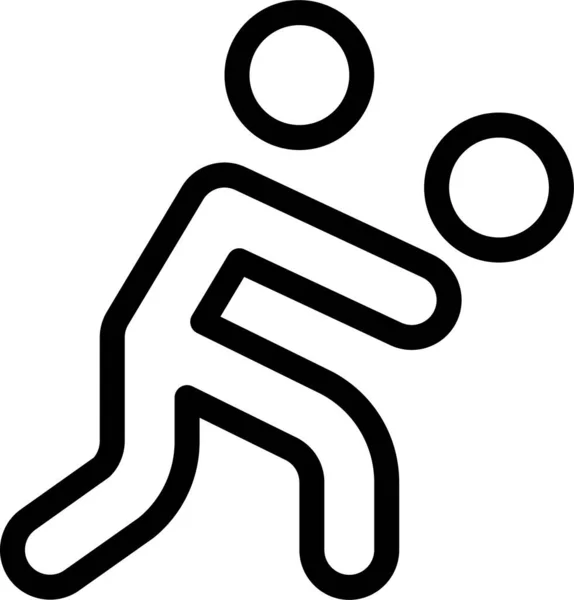 Αθλητής Forehand Ανθρώπινη Εικόνα Στυλ Περίγραμμα — Διανυσματικό Αρχείο