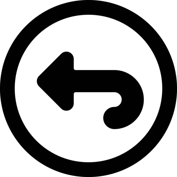 Navigation Linkes Kreis Symbol Soliden Stil — Stockvektor