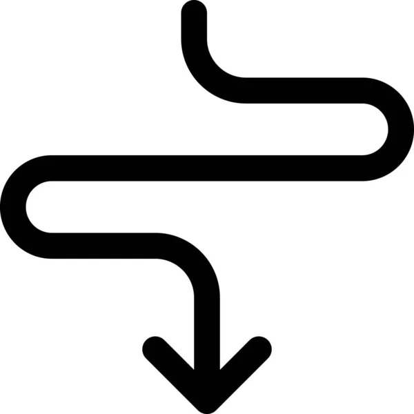 Schéma Flèche Serpent Icône Dans Style Contour — Image vectorielle