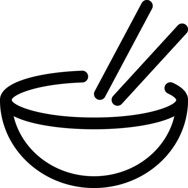 Comida Asiática Sopa Icono Contorno Estilo — Archivo Imágenes Vectoriales