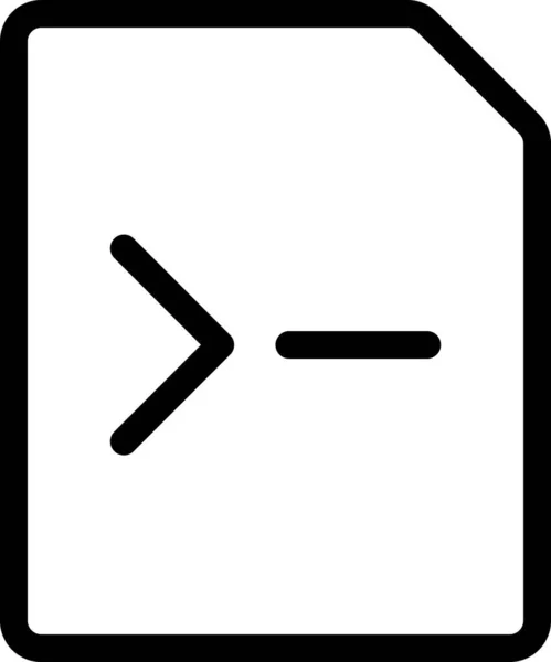 Code Icône Fichier Commande Dans Style Contour — Image vectorielle
