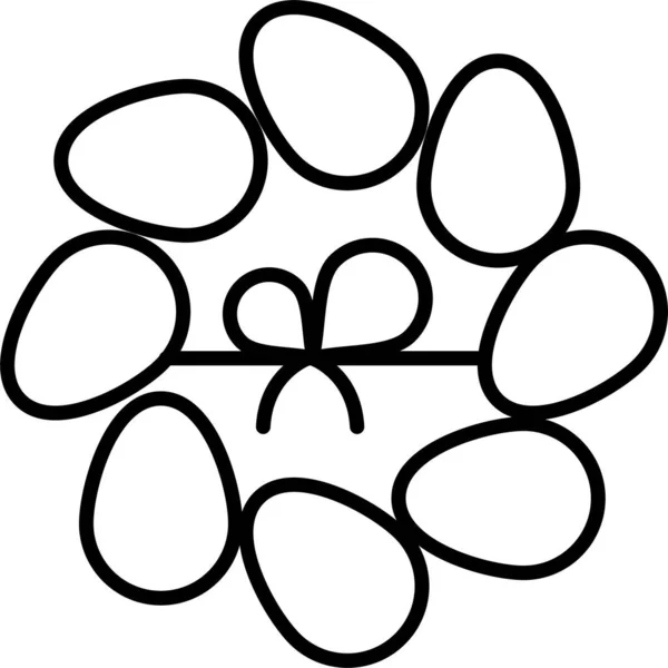 Διακόσμηση Πασχαλινό Λουλούδι Εικονίδιο Στυλ Περίγραμμα — Διανυσματικό Αρχείο