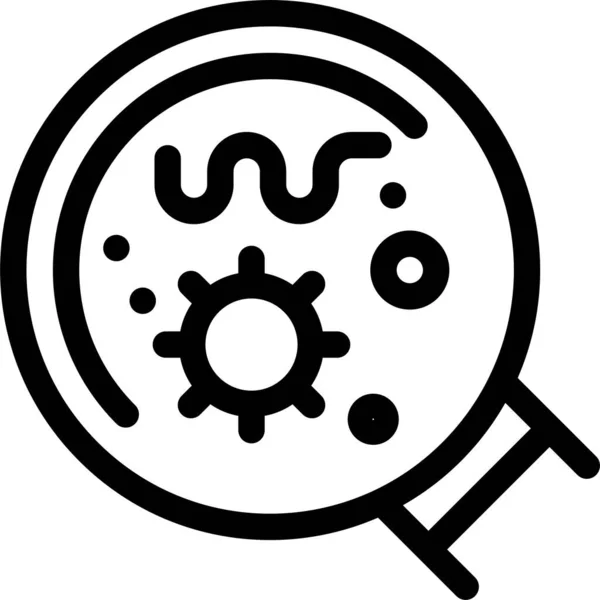 Germs Laboratory Magnifier Icon Outline Style — Stock Vector