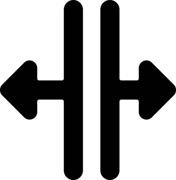 Horizontales Linkes Symbol Solidem Stil Erweitern — Stockvektor