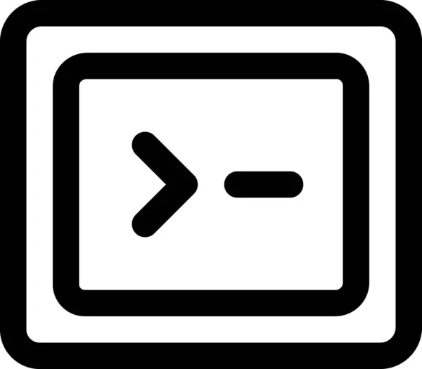 Ikona Kódu Příkazového Terminálu Stylu Osnovy — Stockový vektor