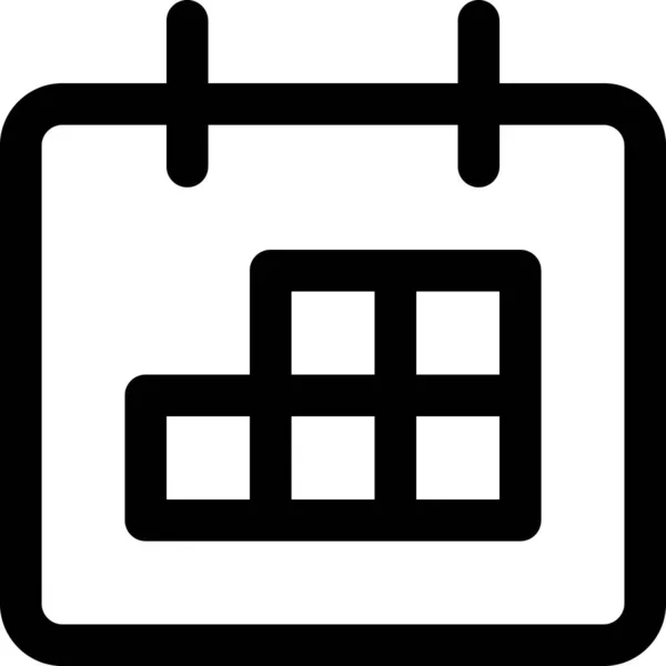 Día Calendario Fecha Icono Estilo Esquema — Vector de stock