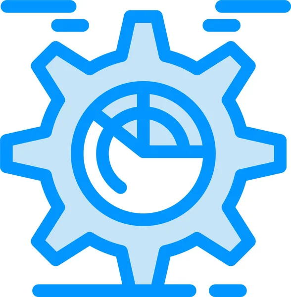 Chart Cog Gear Icon — Stock Vector