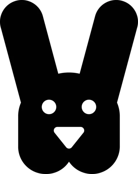 Tavşan Surat Kulakları Simgesi — Stok Vektör
