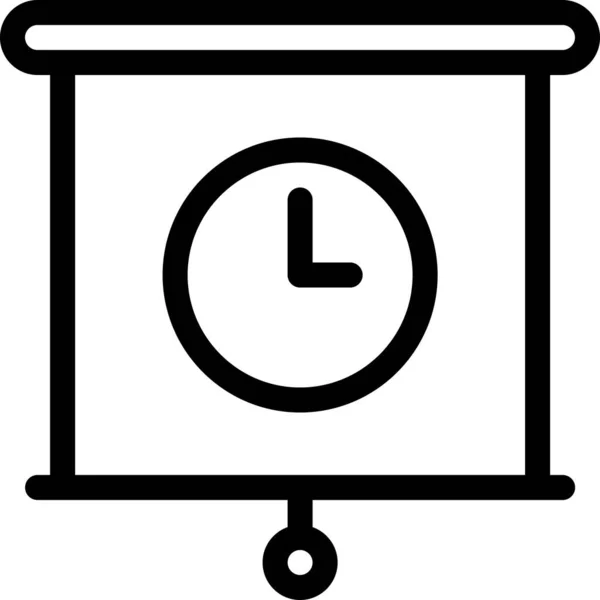 Icono Oficina Compañía Reloj Estilo Esquema — Archivo Imágenes Vectoriales