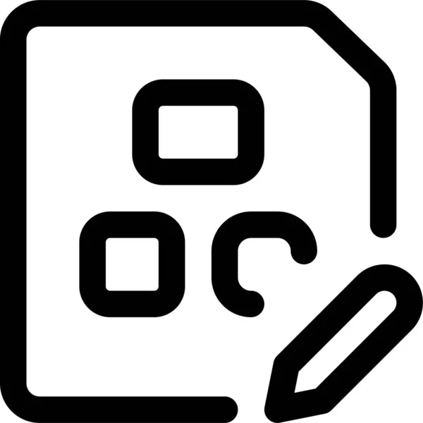 Значок Модуля Офисного Файла Стиле Наброска — стоковый вектор