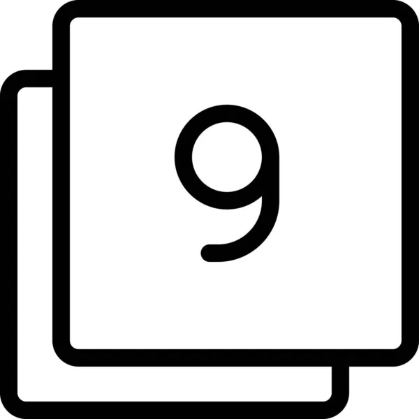 Filtro Nueve Páginas Icono Estilo Esquema — Archivo Imágenes Vectoriales