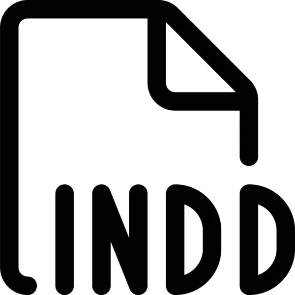 Indd Tipo Archivo Icono Estilo Esquema — Vector de stock