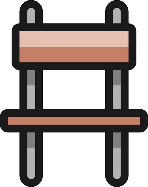 Icono Del Contorno Lleno Silla Estilo Contorno Lleno — Vector de stock