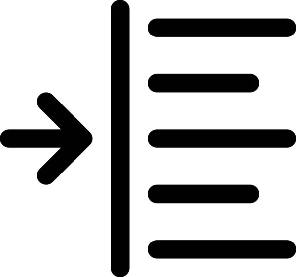 Streepje Linker Alinea Pictogram Contouren Stijl — Stockvector