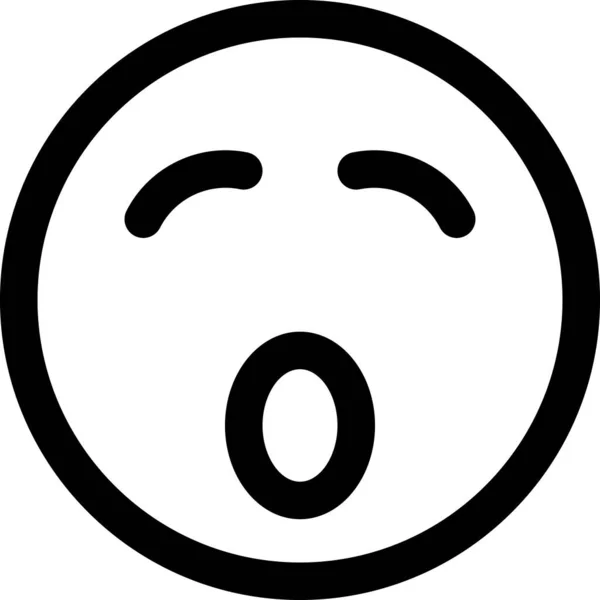 Smiley Gähn Chat Symbol Umriss Stil — Stockvektor