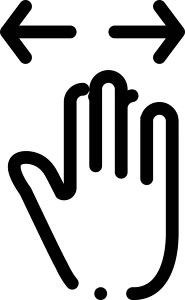 Gest Hand Vänster Ikon Kontur Stil — Stock vektor