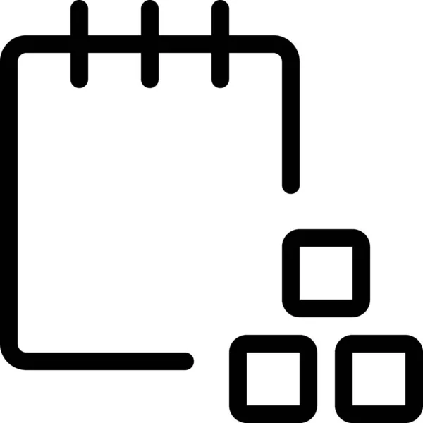 Значок Контуру Нотаток Модуля Стилі Контурів — стоковий вектор