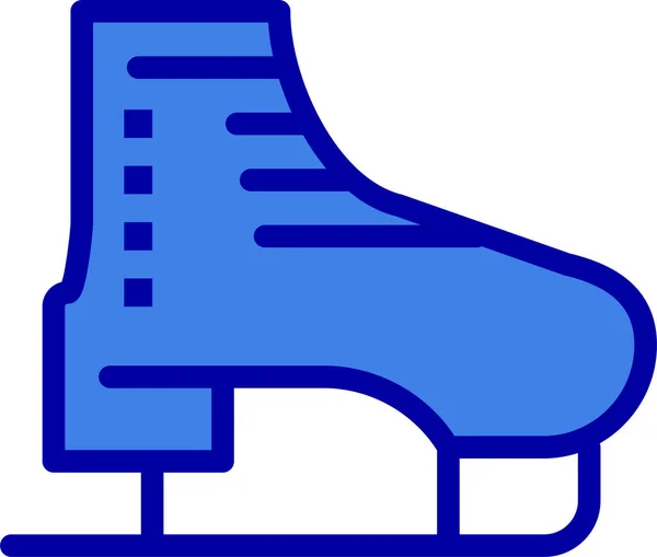 Boot Schaatsen Pictogram Gevulde Outline Stijl — Stockvector