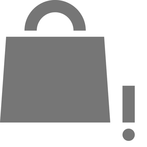 Alert Bag Shopping Icon Solid Style — Stock Vector