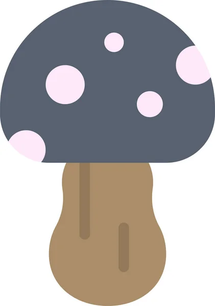 Mushroom Nature Poison Icon Flat Style — Stock Vector